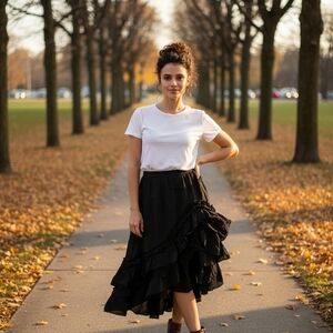 Costa Blanca Black Asymmetrical Skirt